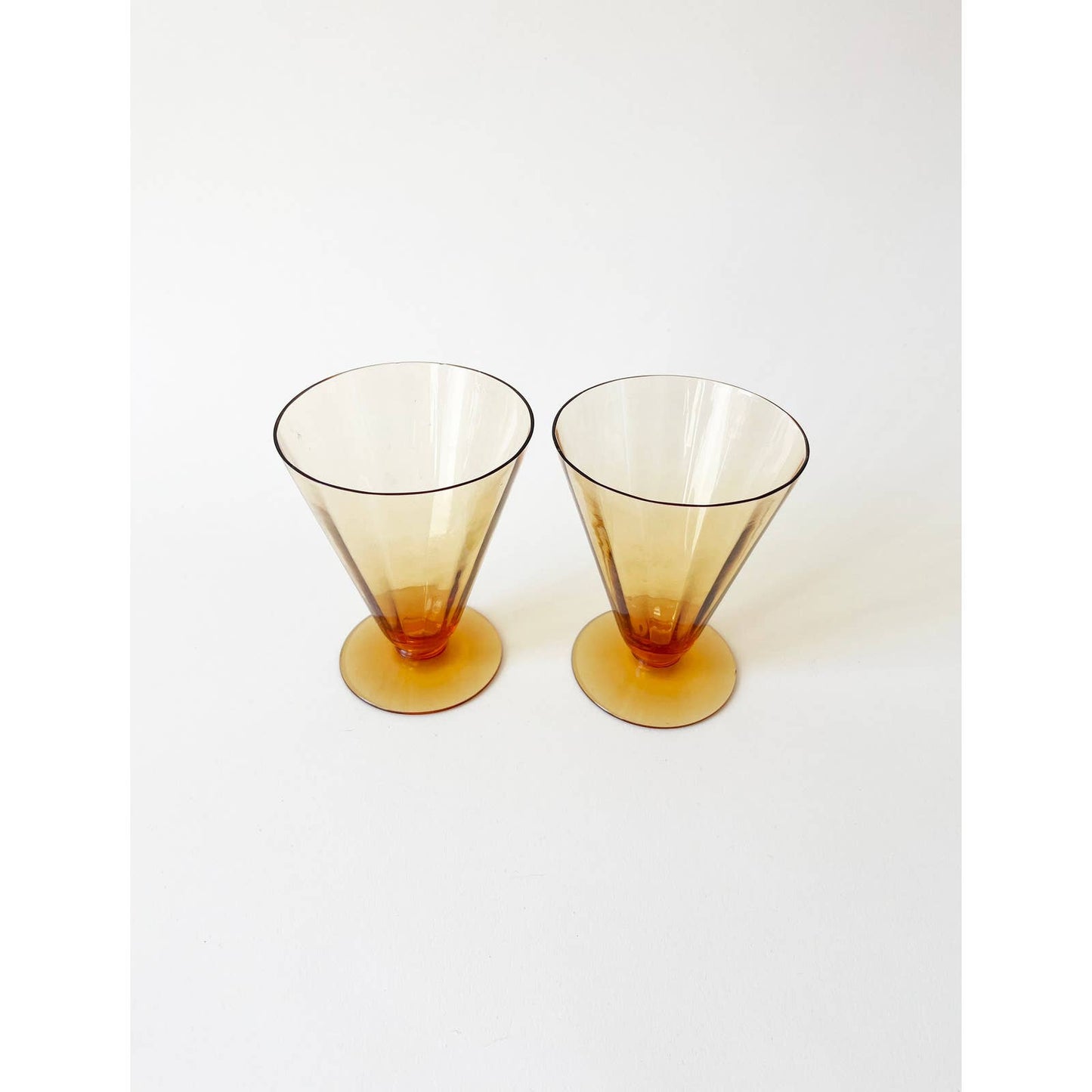 Vintage Burnt Orange Cocktail Drinking Glasses - Set of 2