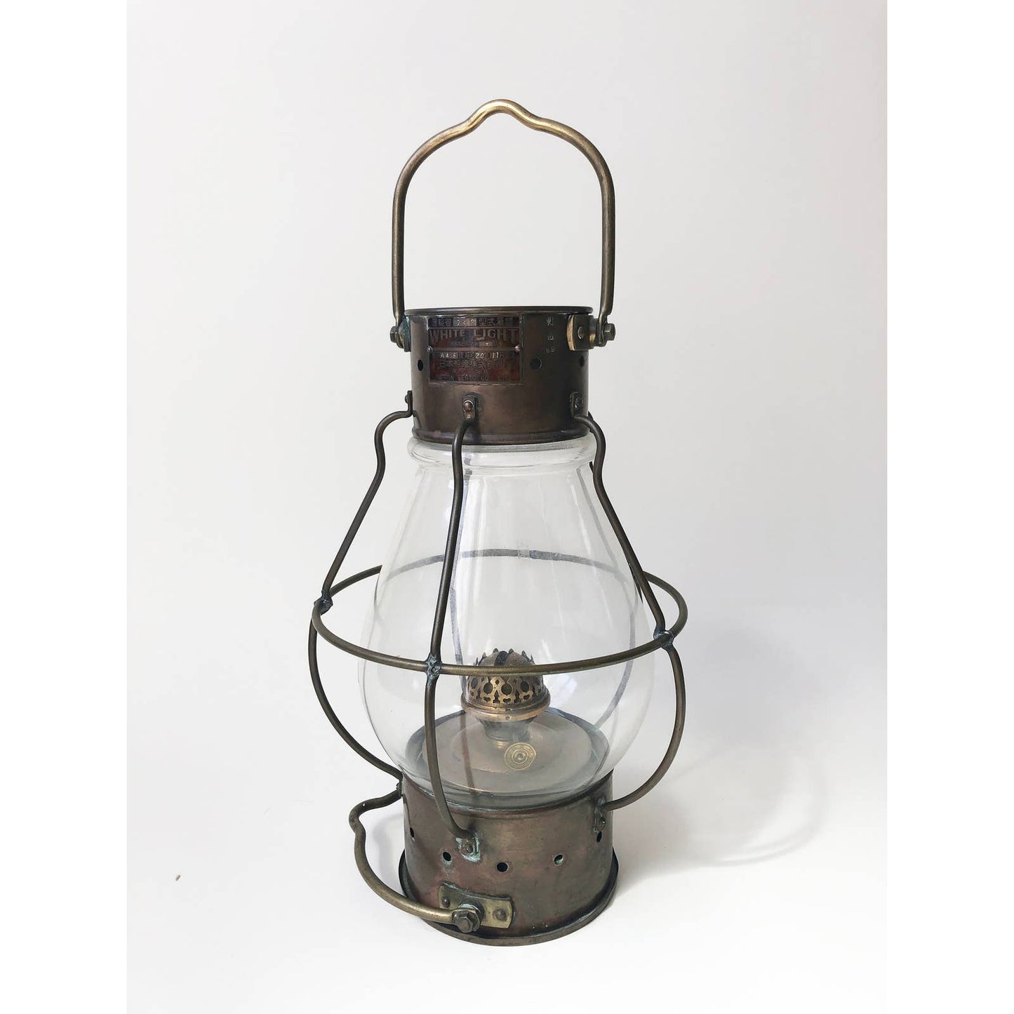 Antique Japanese Brass Oil Lamp