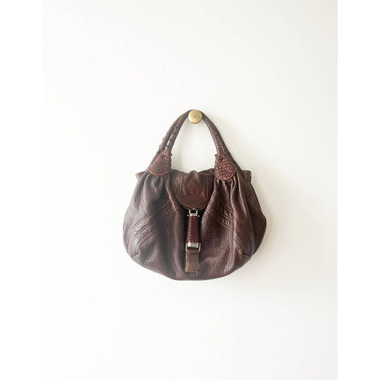 Vintage FENDI Spy Brown Authentic Leather Boho Bag