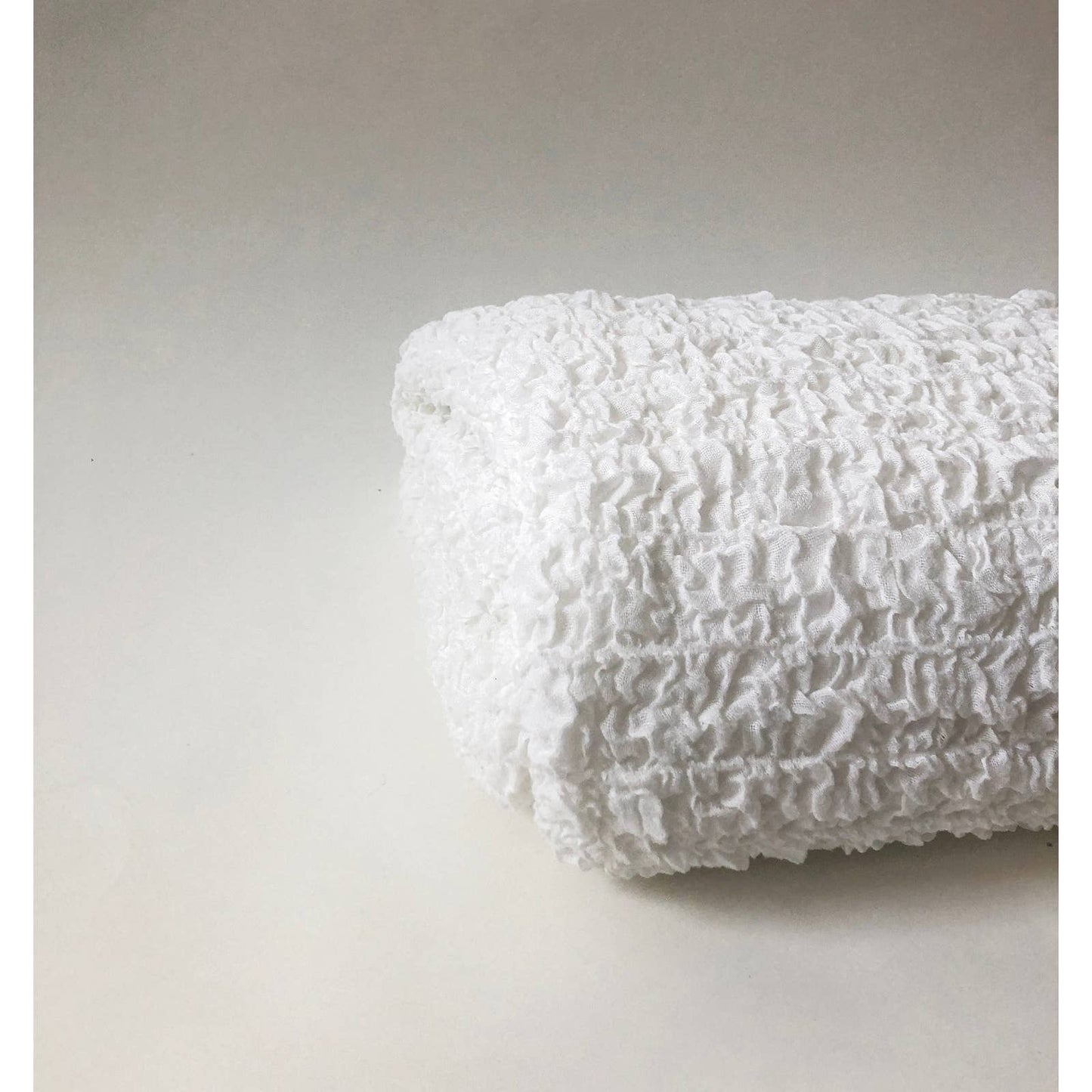 Vintage Scrunch Linen Bedcover | White Linen King Coverlet