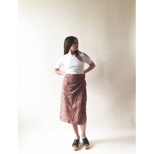 Floral Patterned Wrap Skirt Kaleidoscope Design
