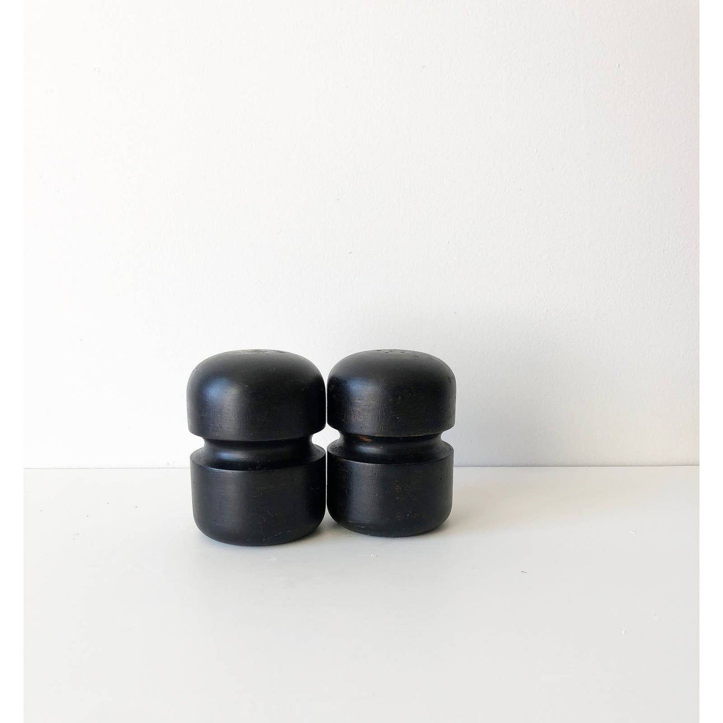 Black Stained Wood Salt & Pepper Shakers