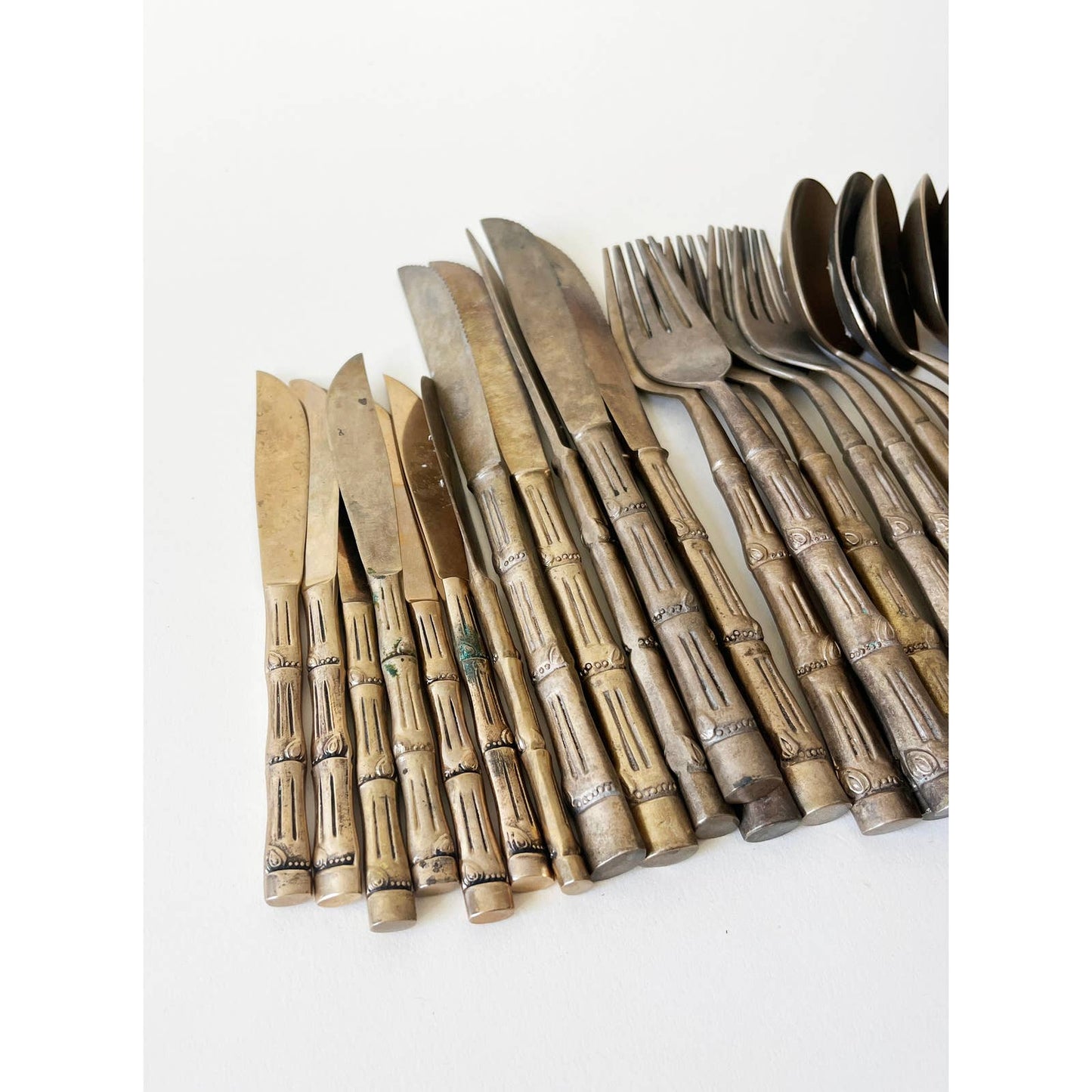 Classic Vintage Brass Bamboo Flatware
