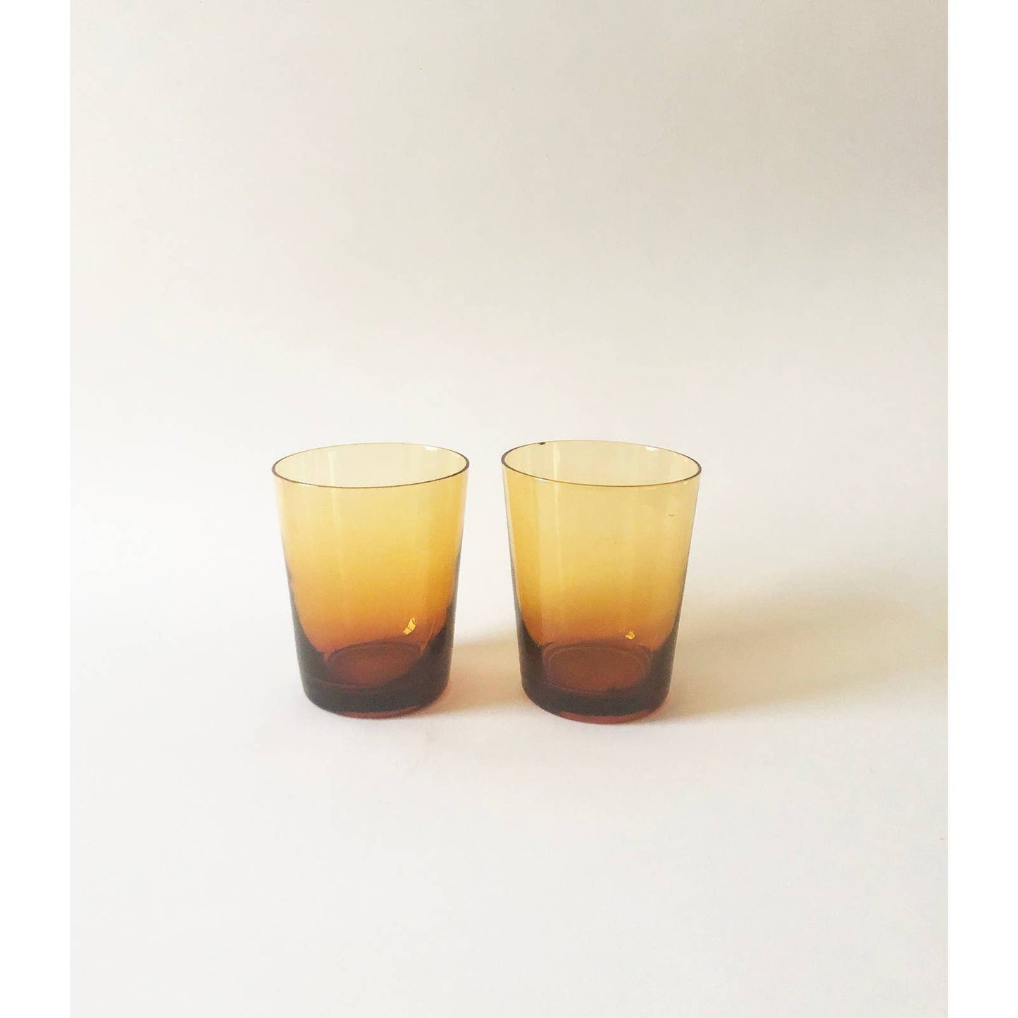 Vintage Burnt Orange Drinking Glasses - Set of 2