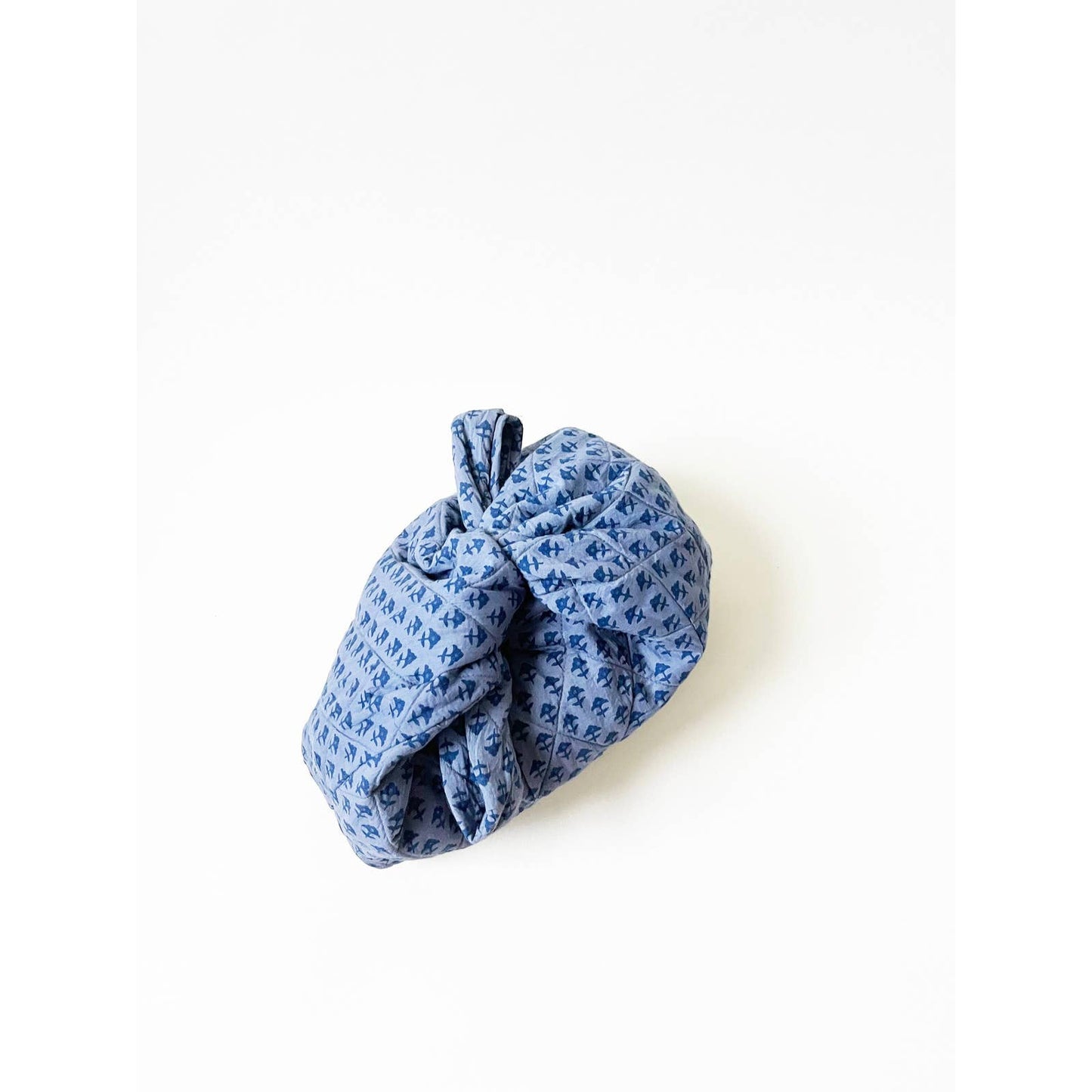 Blue Boho Print Quilted Mini Grocery Bag