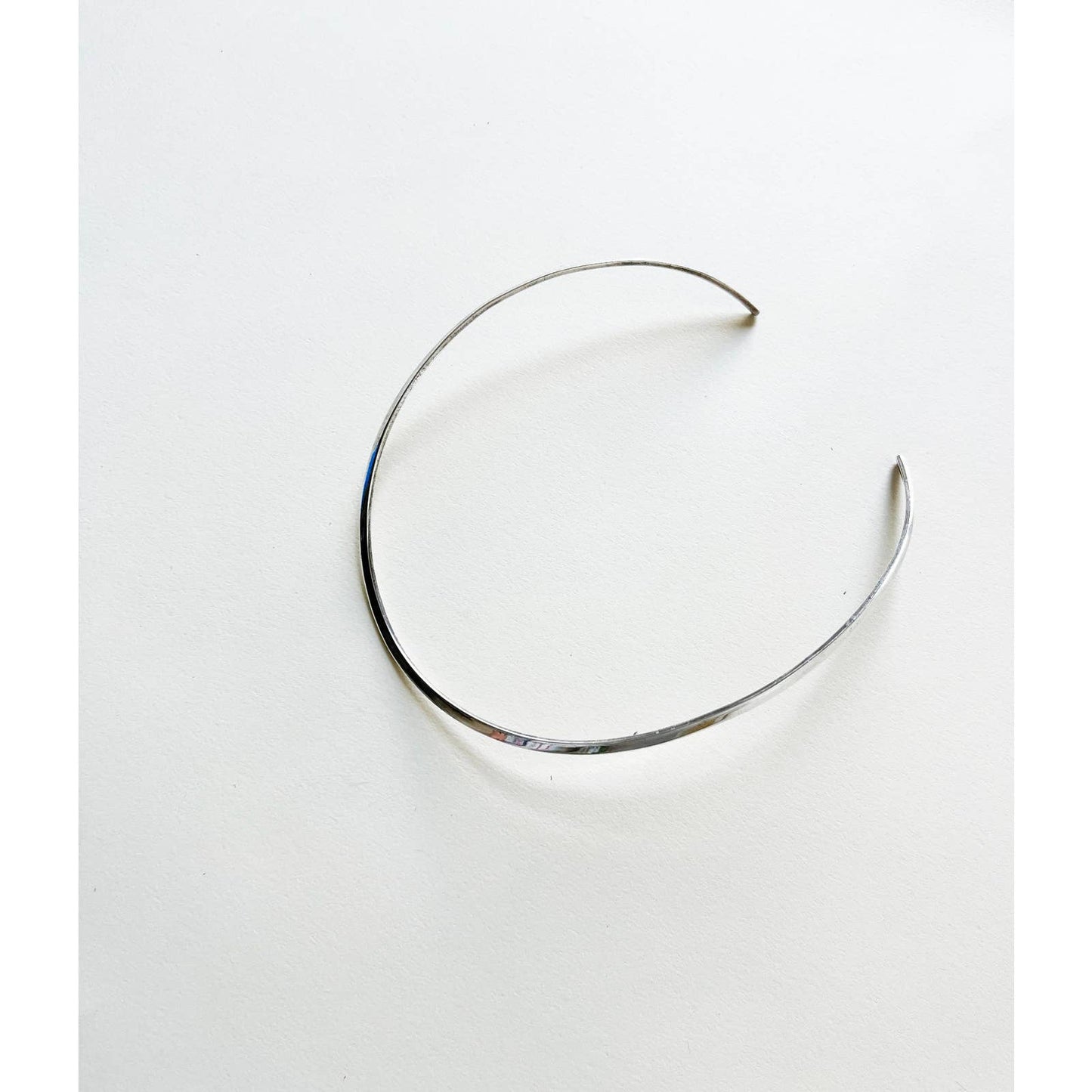Vintage 925 Silver Modernist Thin Collar Choker