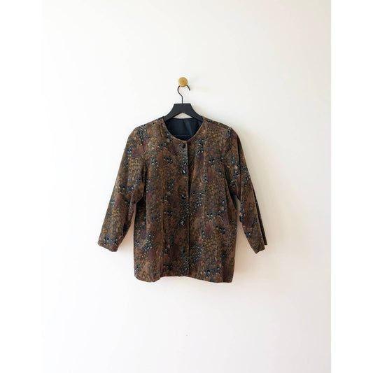 Handmade Vintage Velvet Feather Blazer