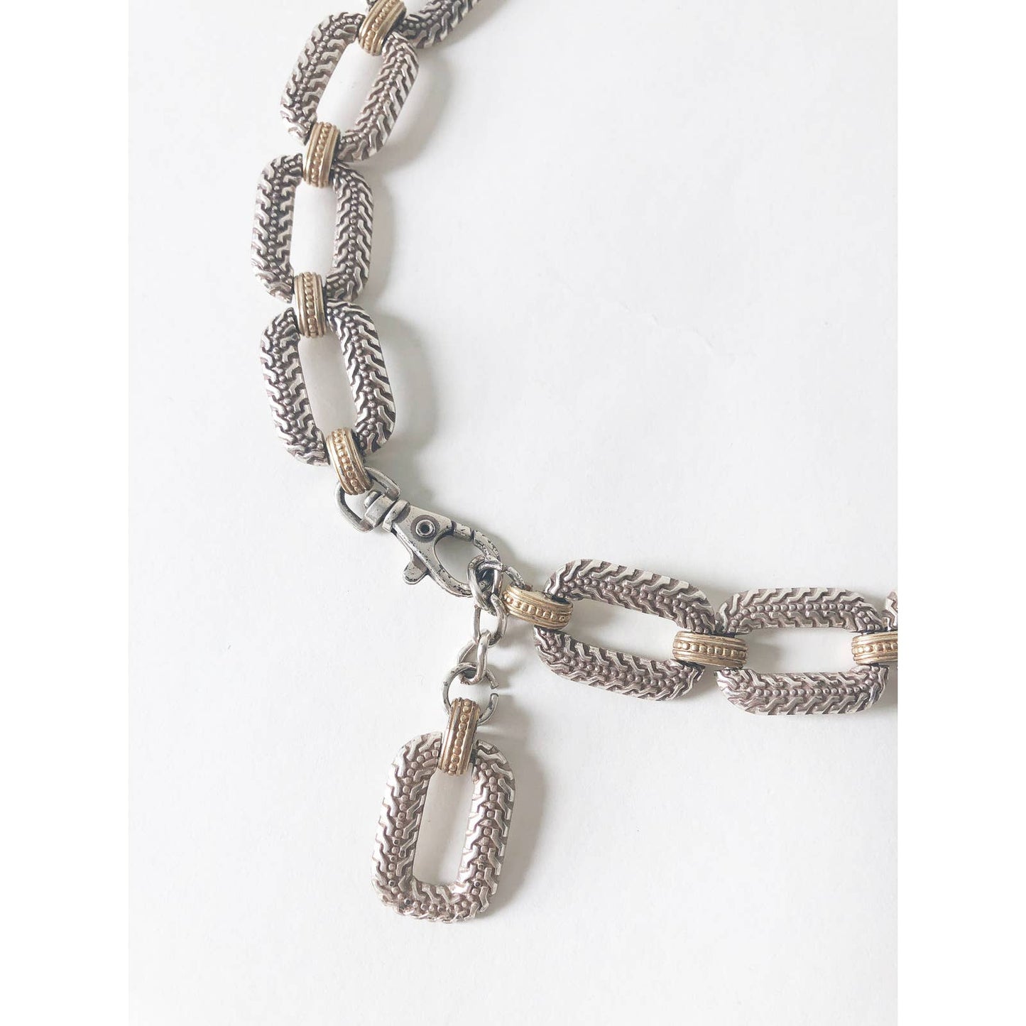 Vintage Silver and Gold 80s Metal Waist Belt