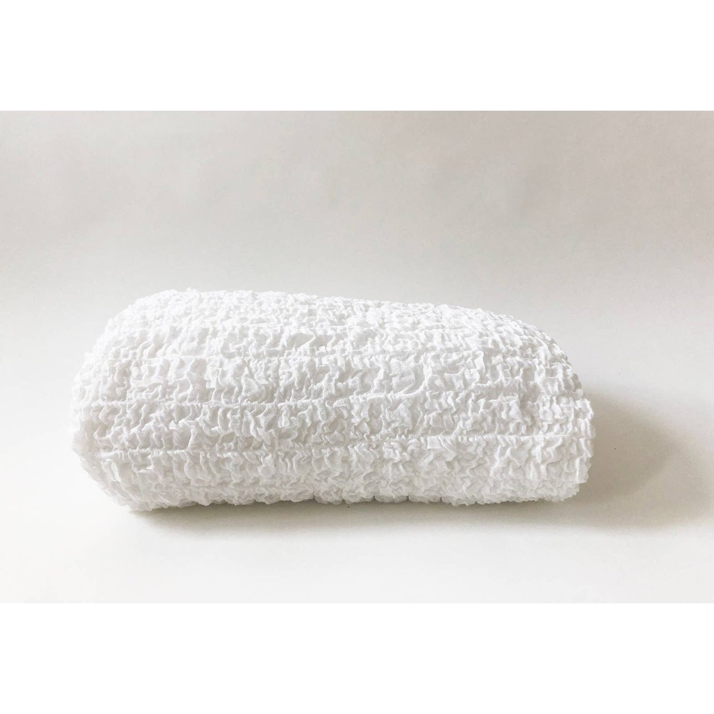 Vintage Scrunch Linen Bedcover | White Linen King Coverlet