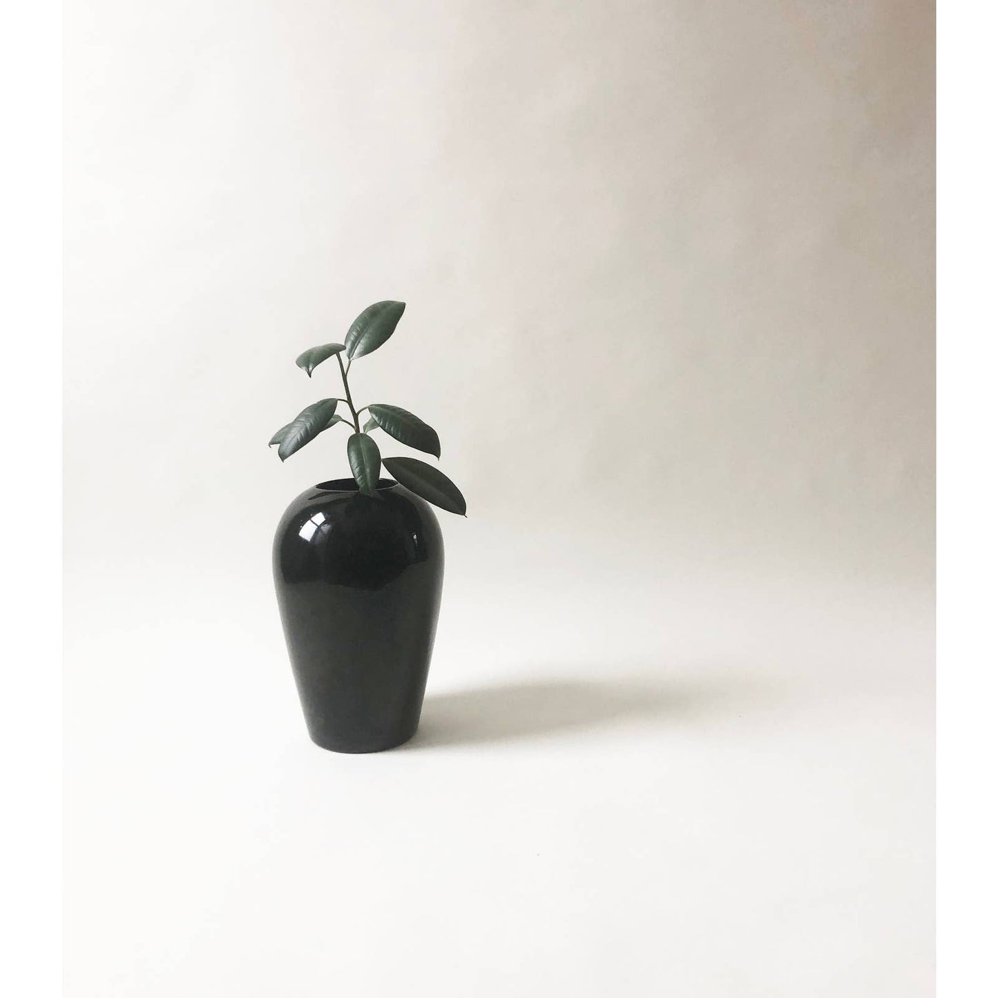 Large Vintage 80s Black Vase