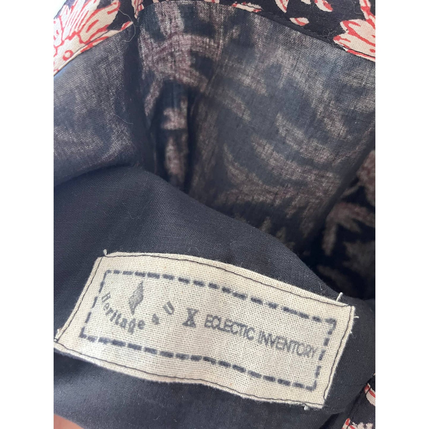 Black Floral Boho Print Tote Bag