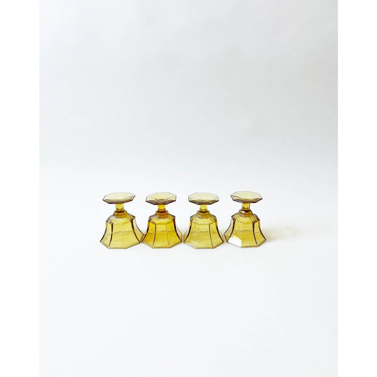 Vintage Yellow Impression Glass Barware