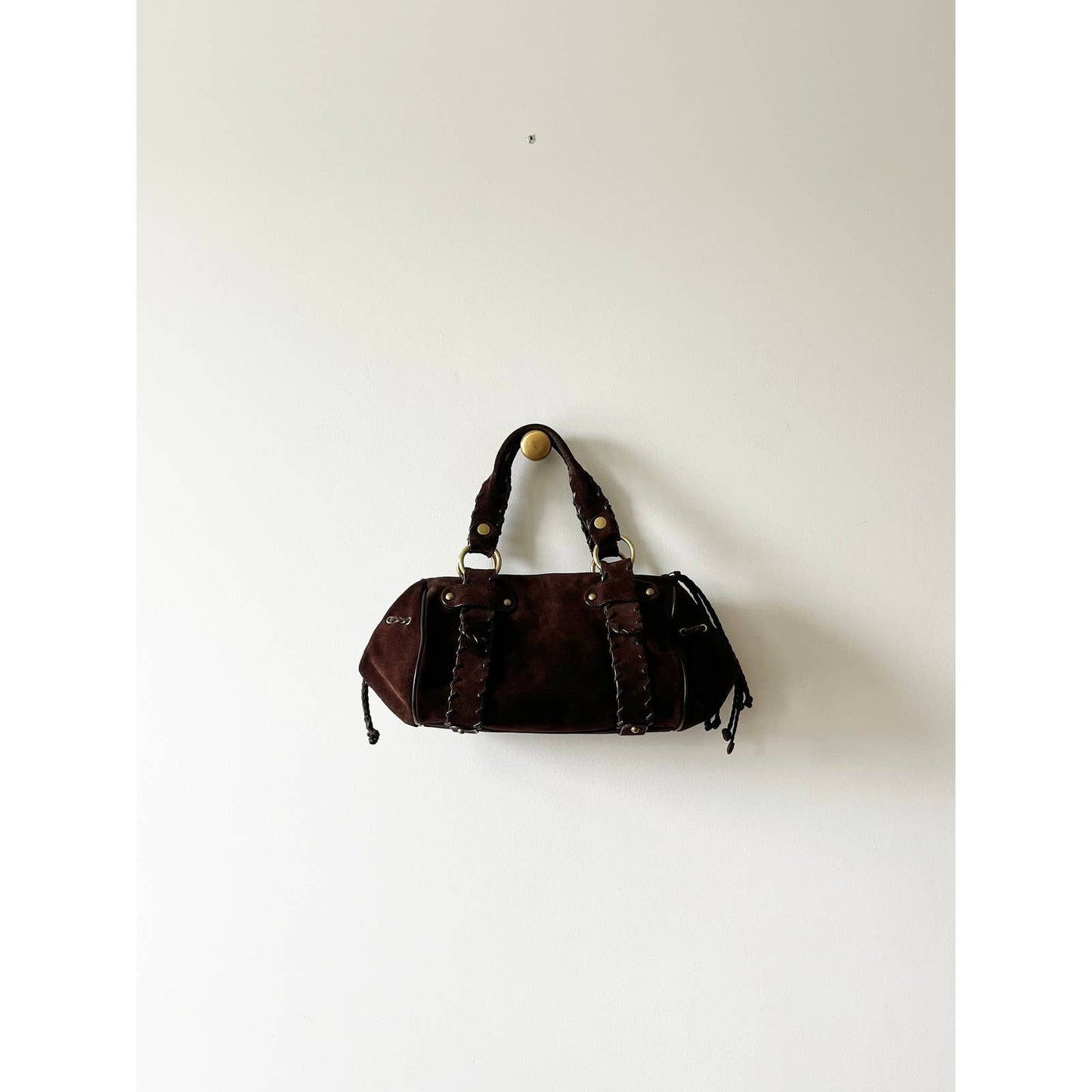 Brown Suede Boho Handbag Shoulder Bag