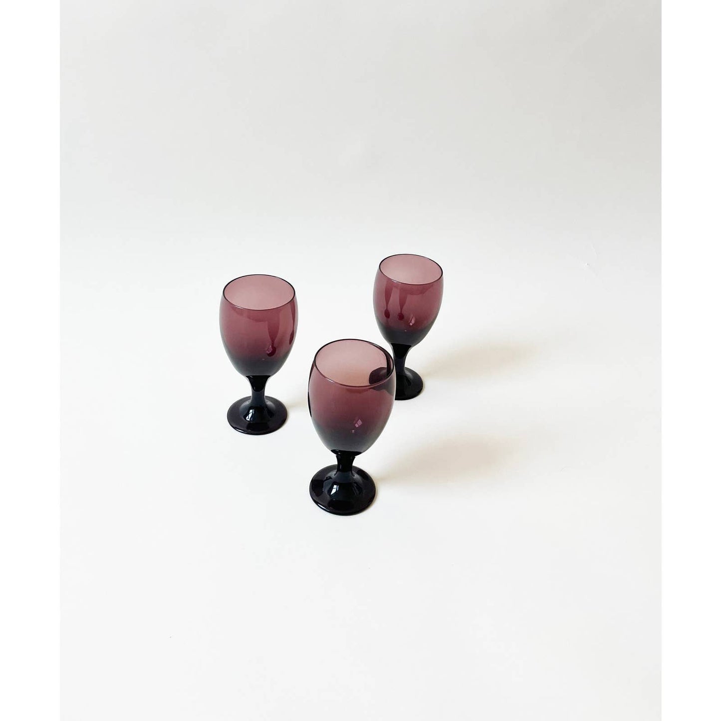 Vintage Purple Glasses | Set of 3 Wine Glasses