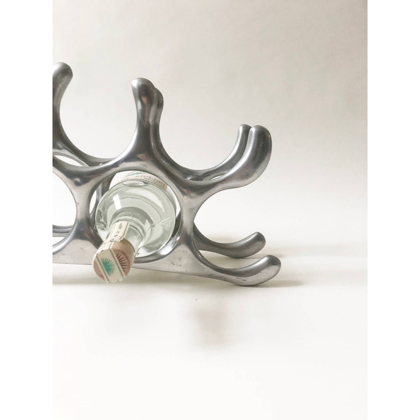 Vintage Silver Wavy Wine Rack |