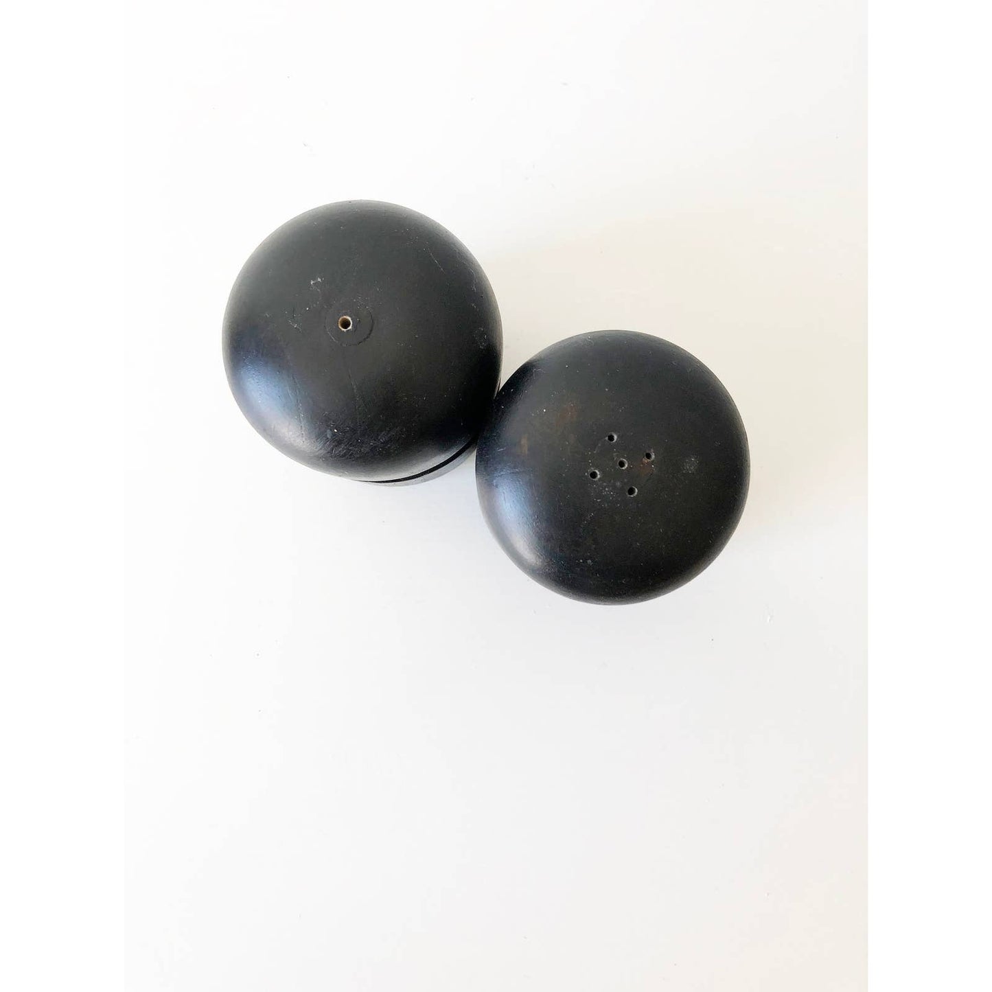 Black Stained Wood Salt & Pepper Shakers
