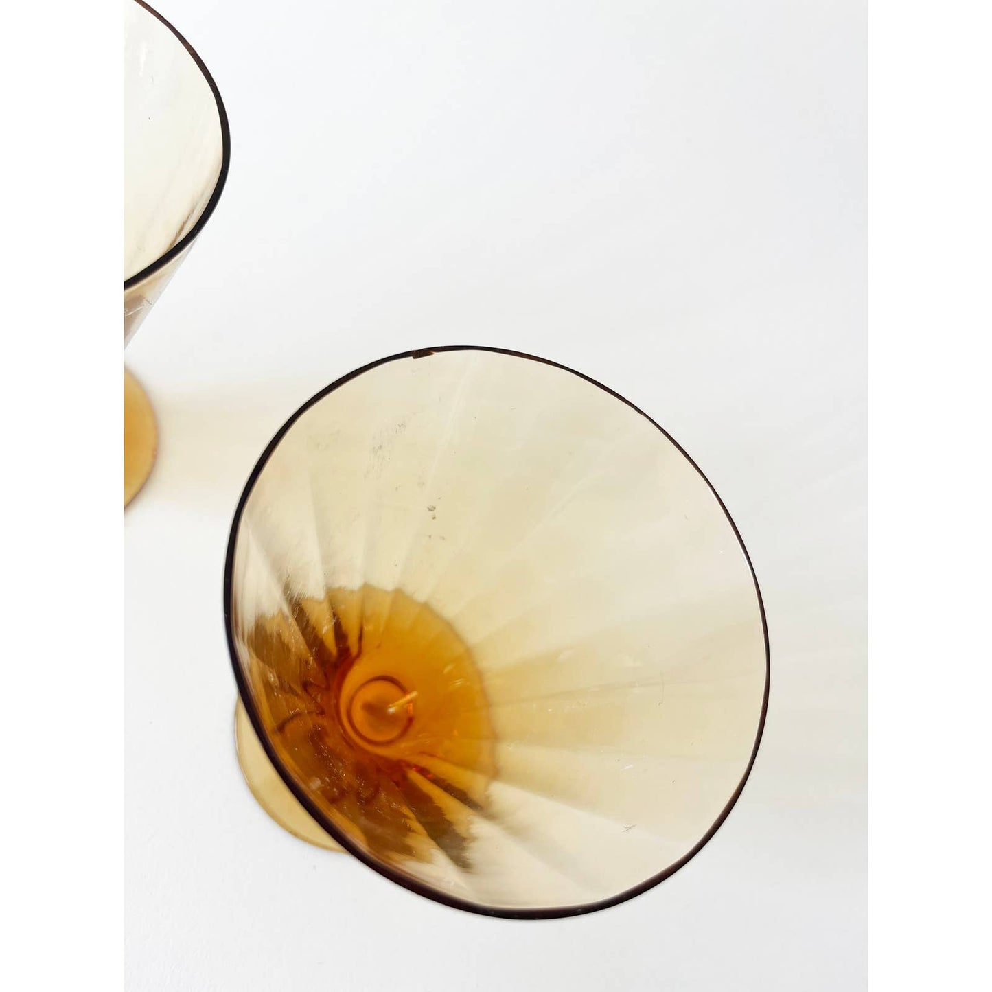 Vintage Burnt Orange Cocktail Drinking Glasses - Set of 2