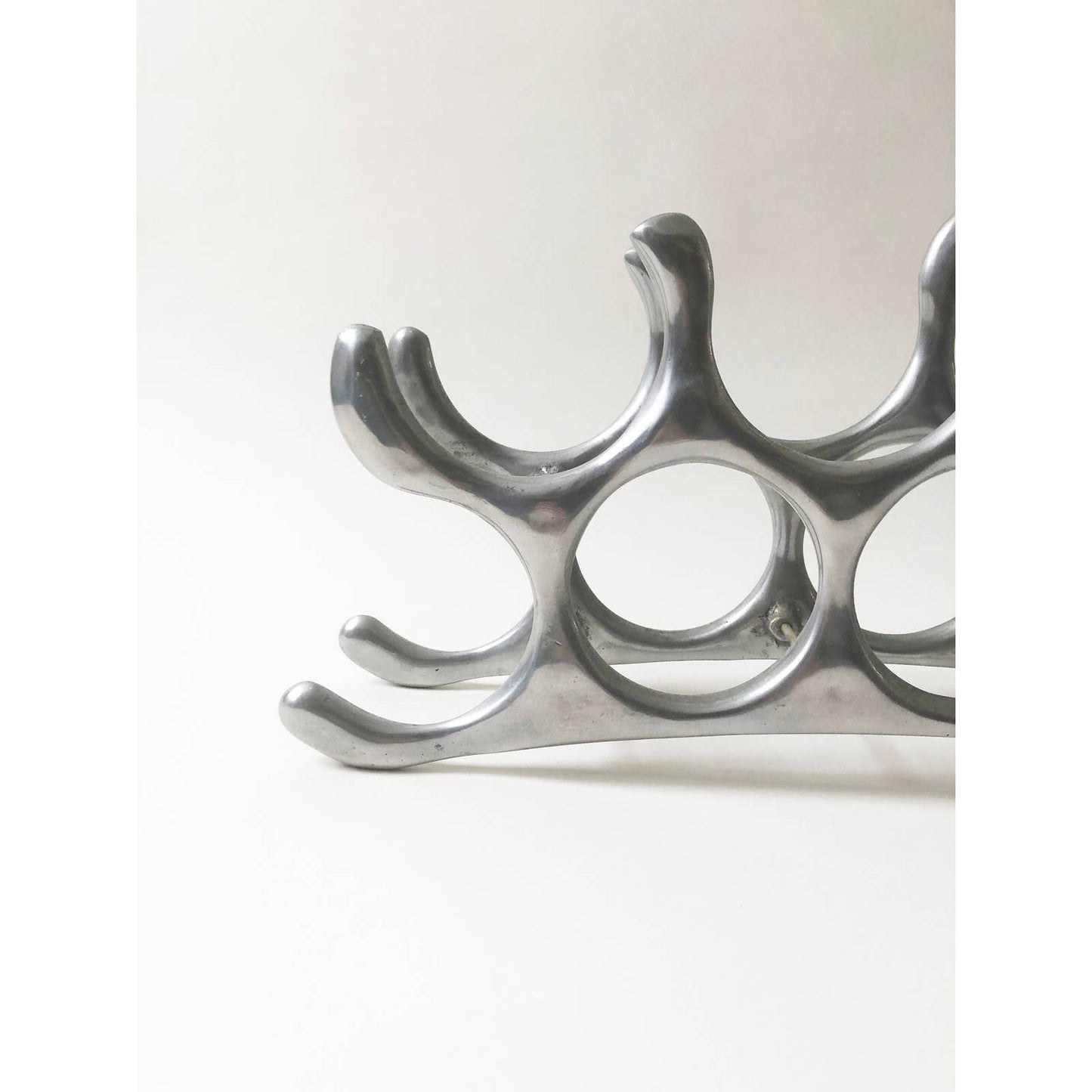 Vintage Silver Wavy Wine Rack |