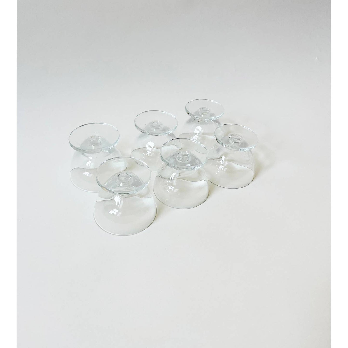 Set of Six Vintage Clear Drinking Glasses