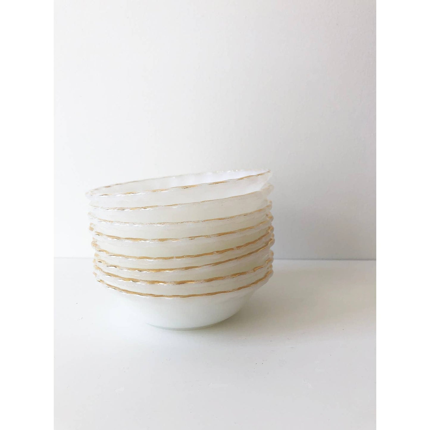 Vintage White Milk Glass Scalloped Shaped Ring Dish