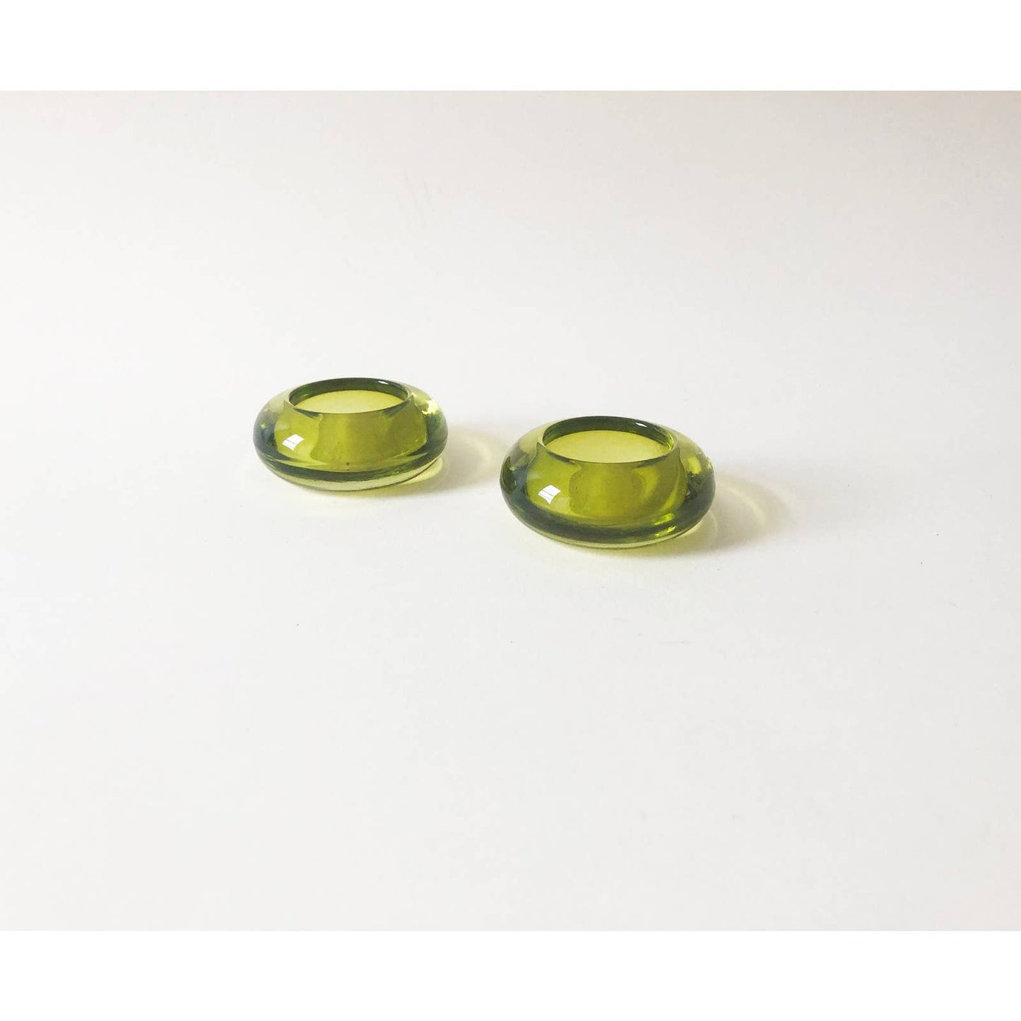 Vintage Neon Green Set of 2 Candle Holders