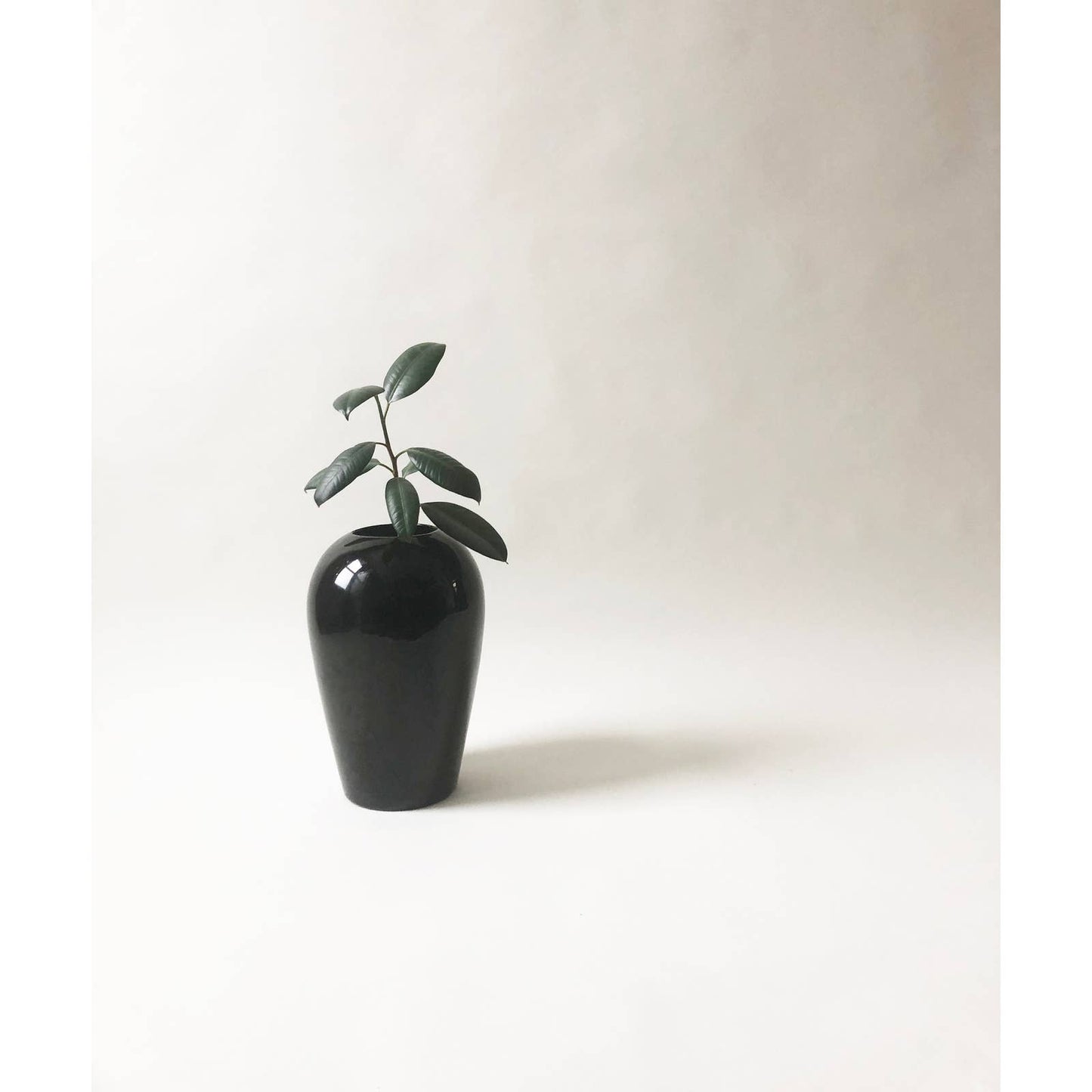 Large Vintage 80s Black Vase